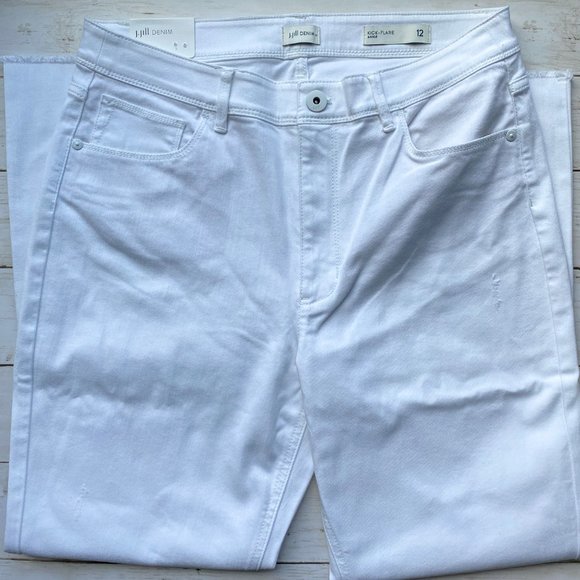 J. Jill Kick Flare Raw Hem Cropped Jeans - Picture 6 of 10